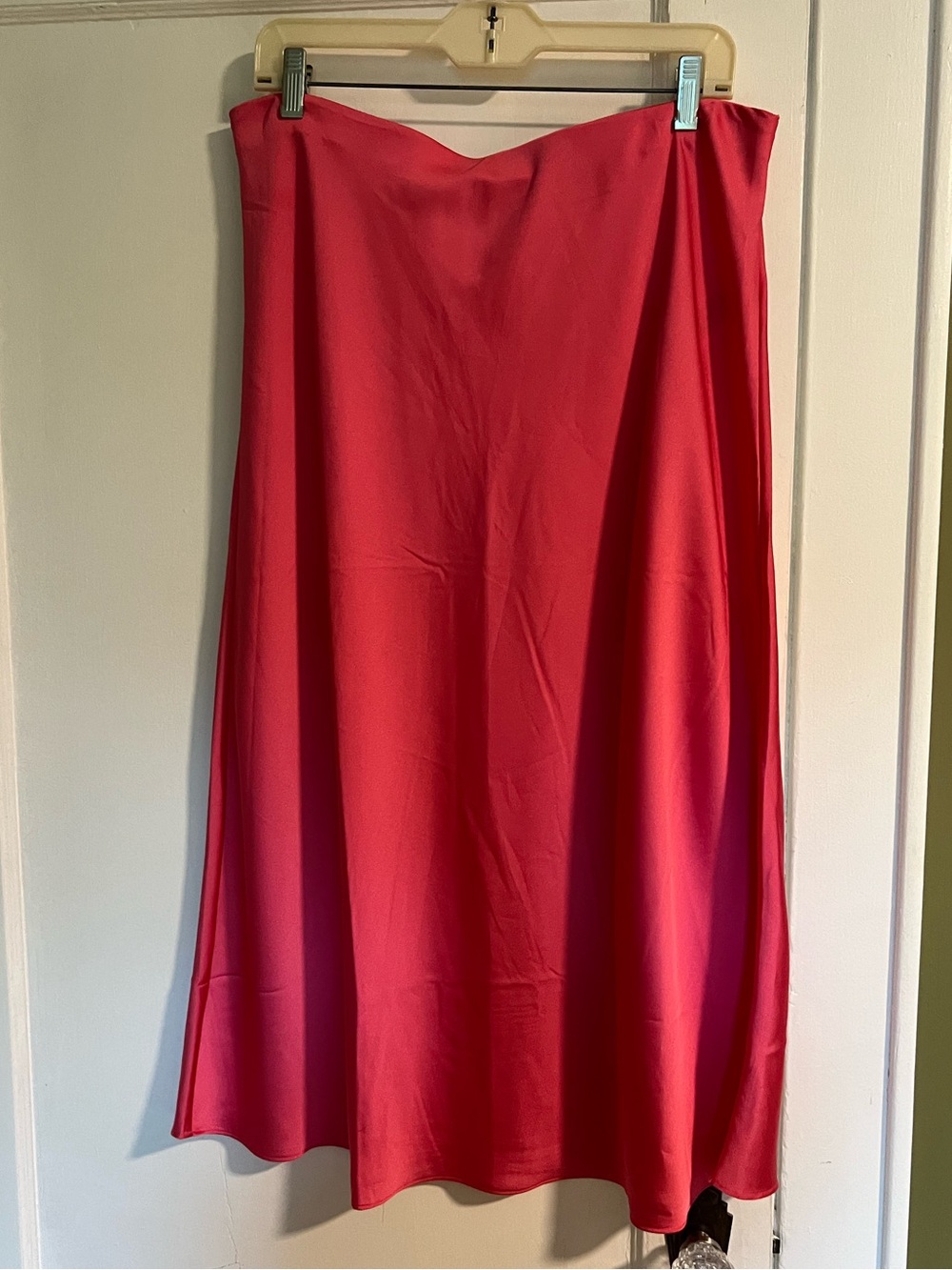J. Crew Hot Pink Midi Silk Skirt, L